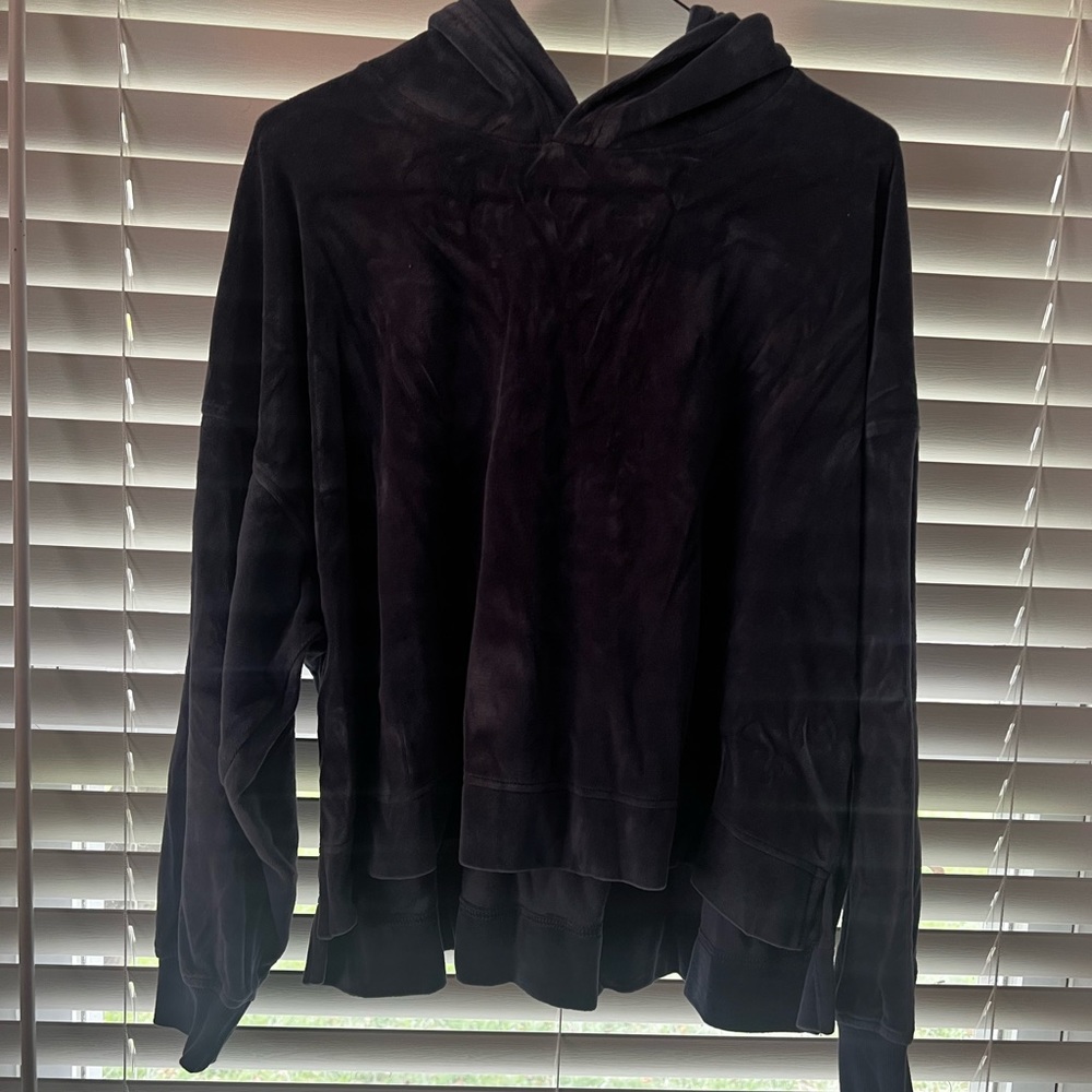 Blue velour track suit